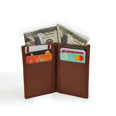 Elegant Bi-fold Mini Wallet In Cinnamon Color Leather - Leatherax