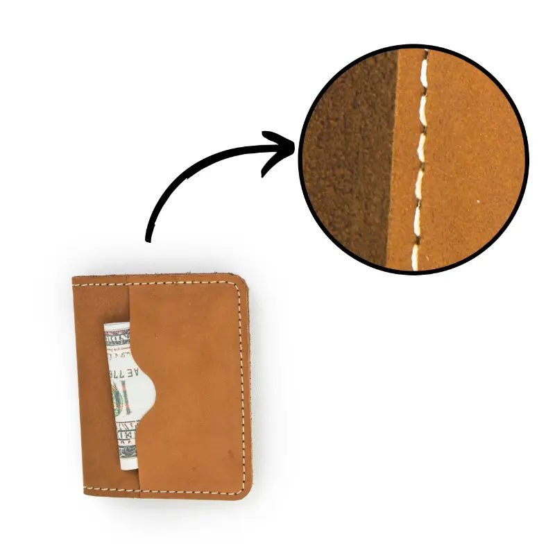 Luxury Card Holder Wallet In Brown With Contrasting White Stitching - Leatherax