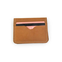 Sleek Shine Brown leather card holder wallet with Multiple Card Slots, Ideal For Minimalist Lifestyle - Leatherax