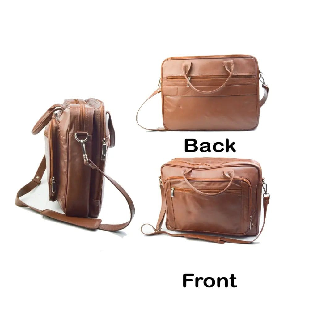 Luxury Leather Messenger Bag Secure Your Essentials, Elegant Design, Ideal for Business Travel - Leatherax