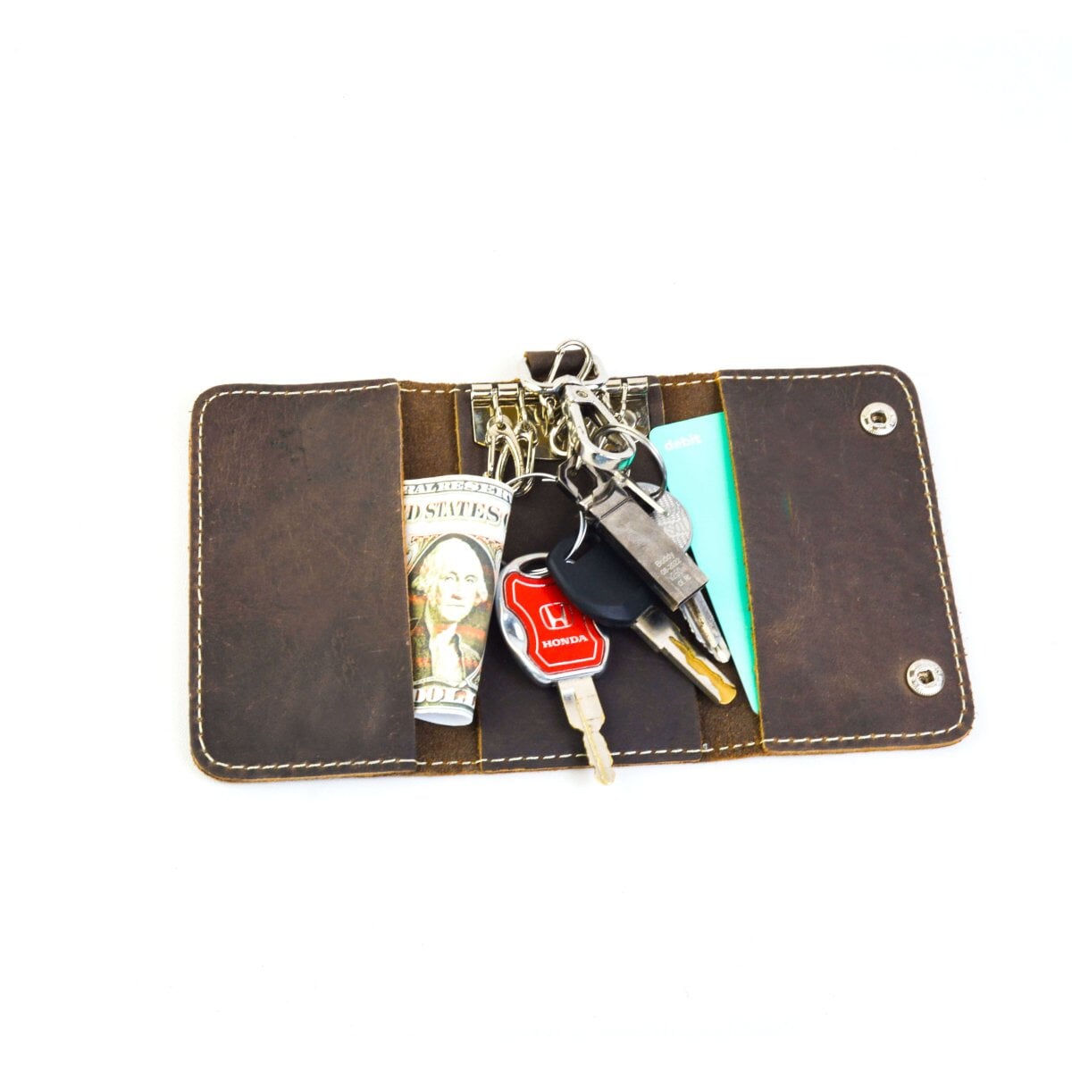 Fashionable Leather Keychain Case - Ideal Gift Idea for Him or Her - Leatherax