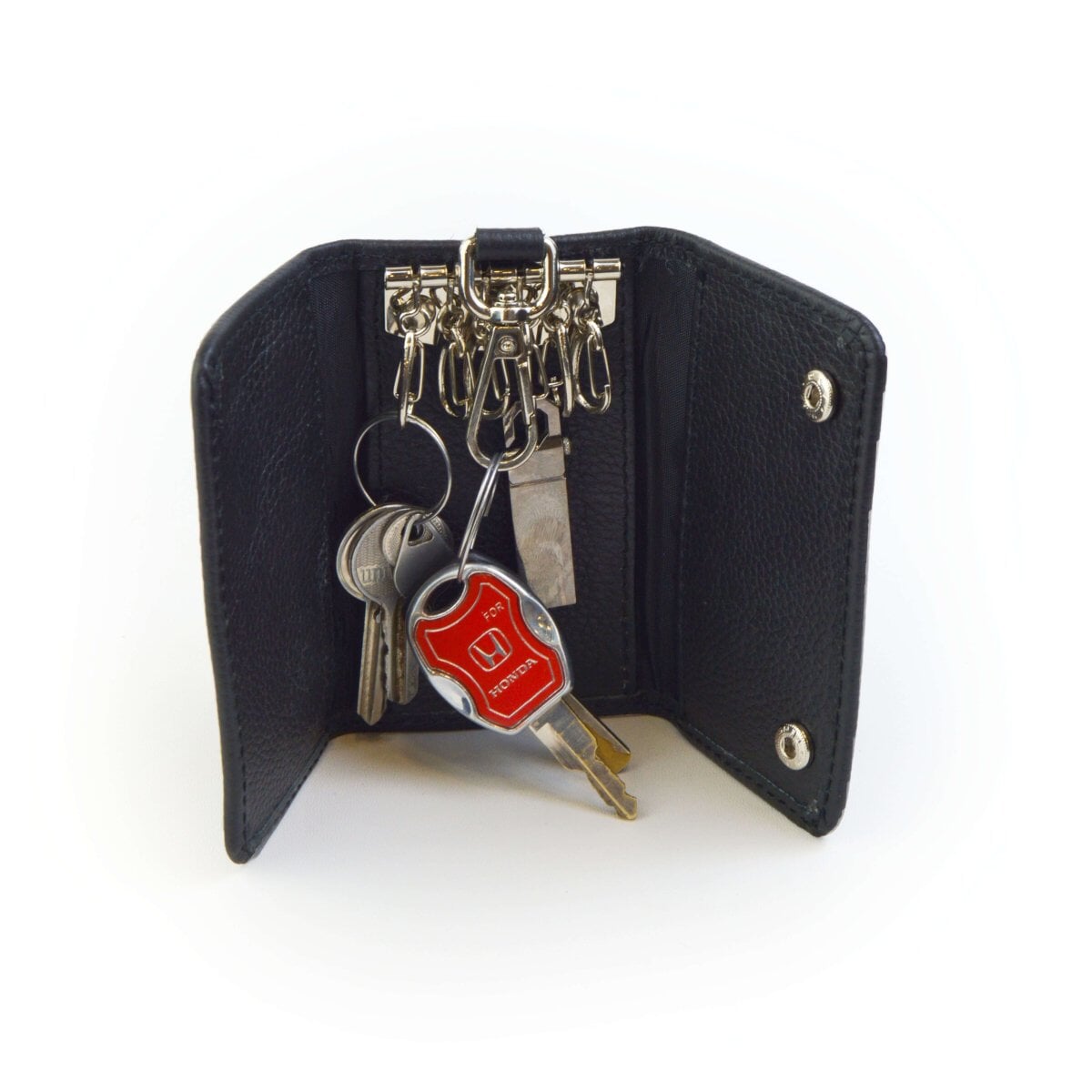 Luxury Genuine Leather Key Case with Modern Functionality and RFID Blocking Material - Leatherax