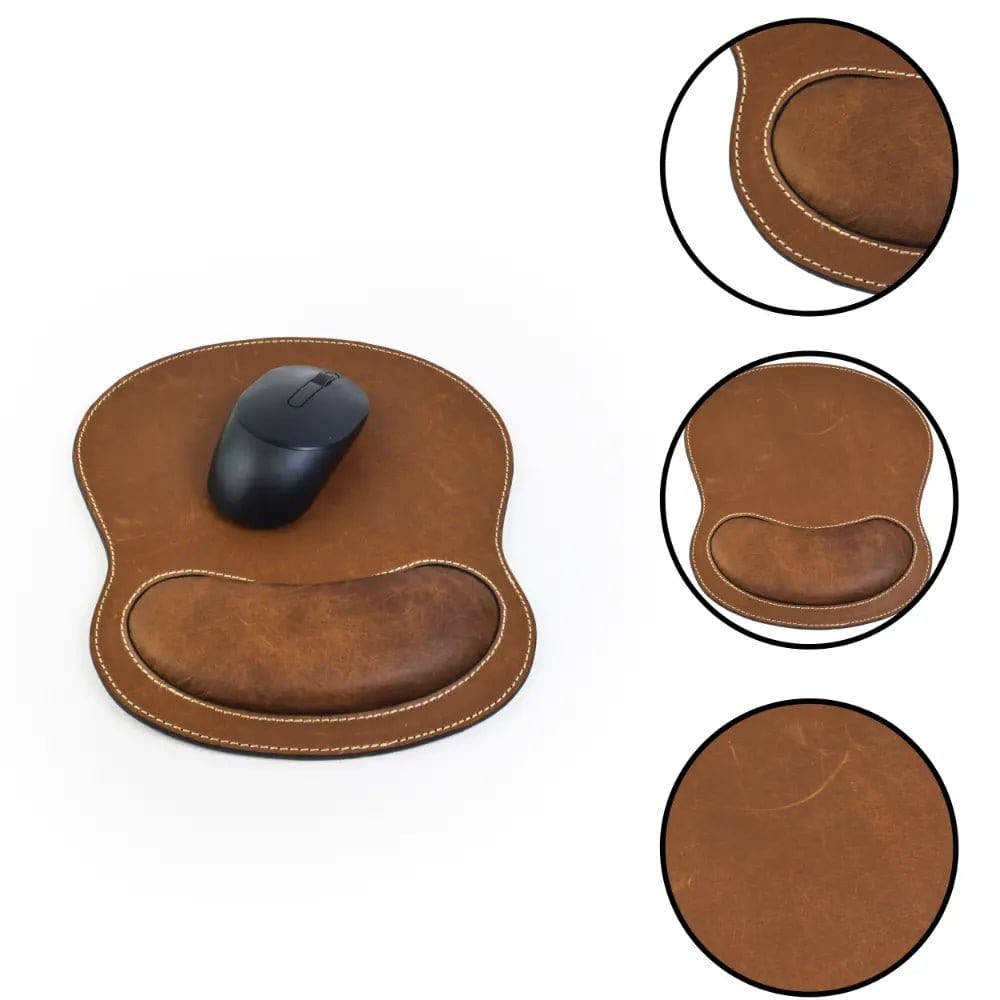 Classic Leather Mouse Desk Pad With Anti-Slip Base For Steady Mouse Movements - Leatherax