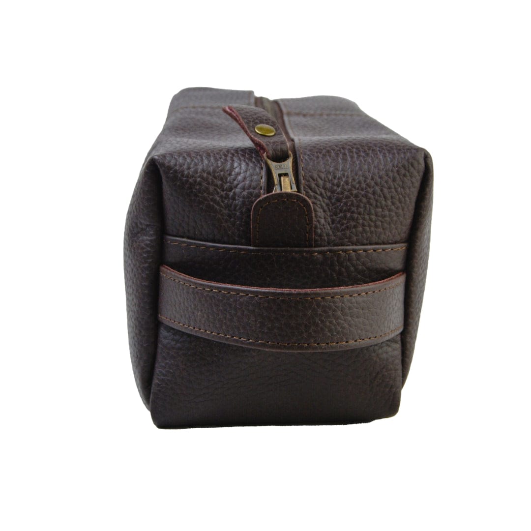 Mens Leather Toiletry  Bag - Dopp Kit