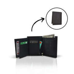 Slim and sleek leather trifold wallet with RFID blocking technology - Leatherax