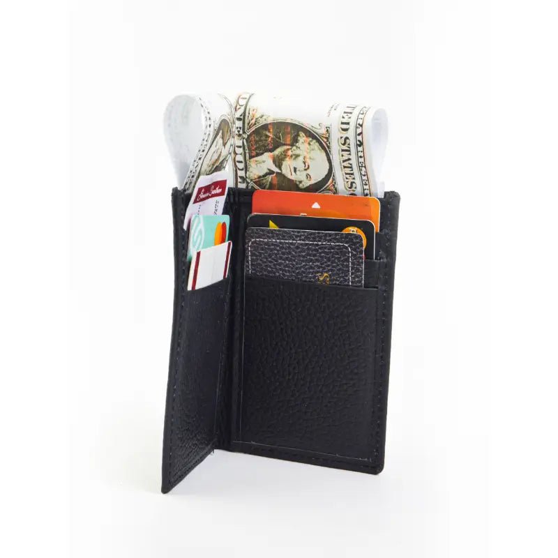 Leatherax - Bifold Mini Wallet Provides Ample Storage Space With Despite Slim Profile