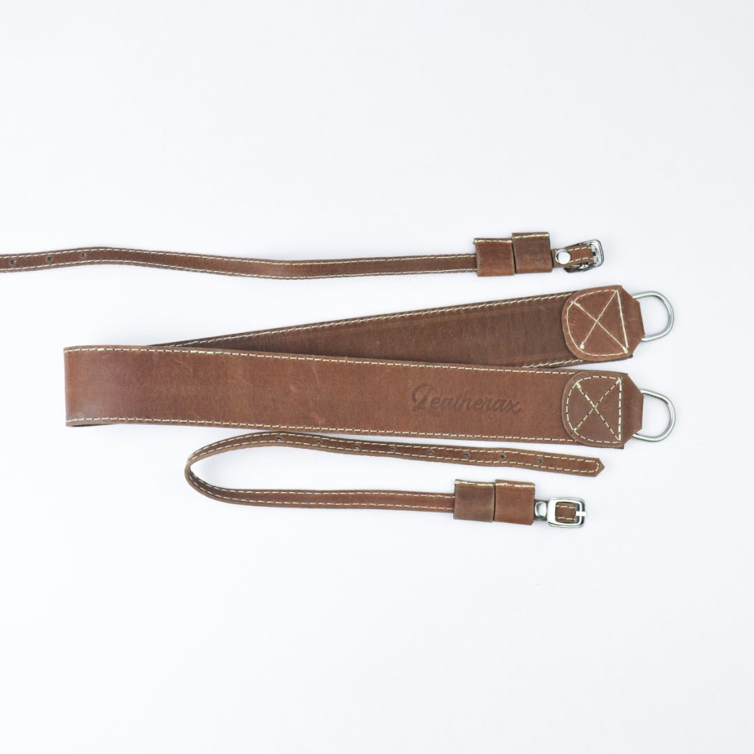 Classic Brown Leather Camera Leash Suitable For Both Professional & Amateur Photographers - Leatherax