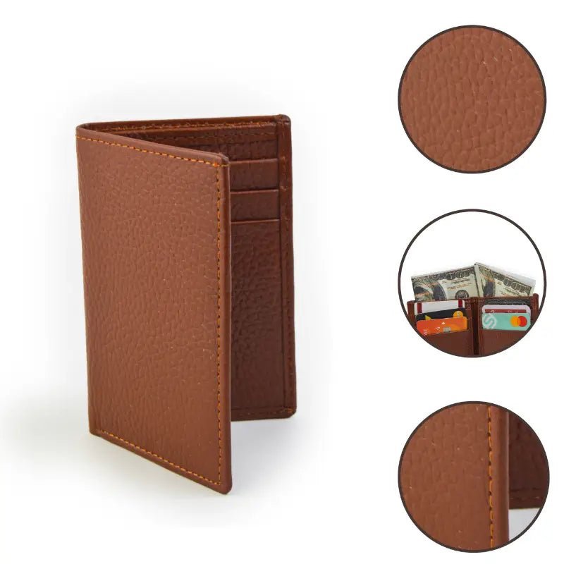 Modern Folding Mini Wallet In Chocolate Color With A Stylish Look - Leatherax