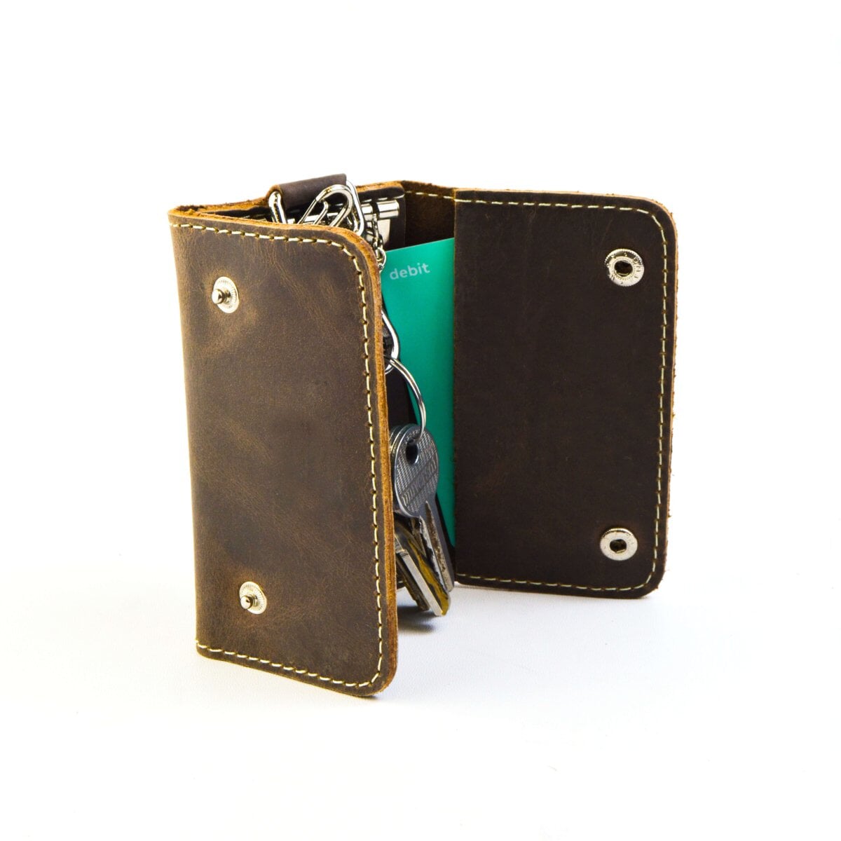 Vintage Style Leather Key Pouch With Long-Lasting Quality and Functionality - Leatherax